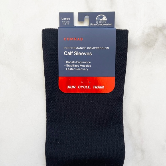 Comrad Performance Knee High Compression Sock Calf Sleeves - Black, Size Large - Picture 2 of 6